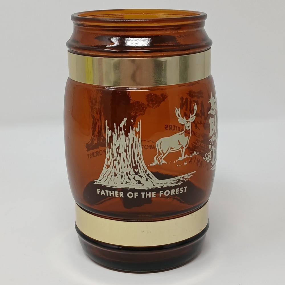 Siesta Ware Amber Brown Barrel Mug Big Basin California Souvenir Wood Handle - Picture 3 of 10
